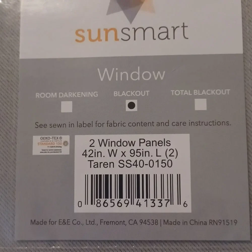 Sun Smart Taren Solid Chunky Black Out Triple Weave Curtains 42Inch X95L New